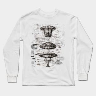 UFO Blueprint Patent Long Sleeve T-Shirt